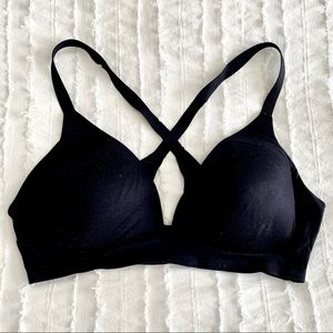Aerie Sunnie Wireless Bra Racerback 34C Black